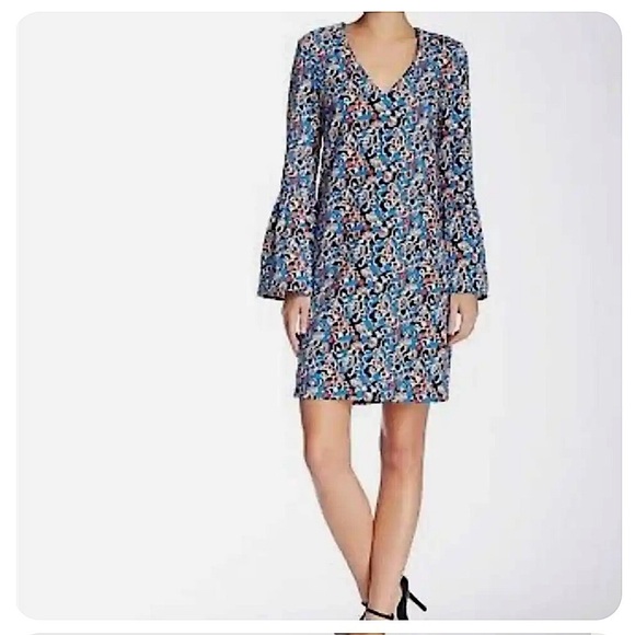 Charles Henry Bell Sleeve Mini Dress Womens Small Bohemian Retro Preppy Classic - Picture 1 of 9